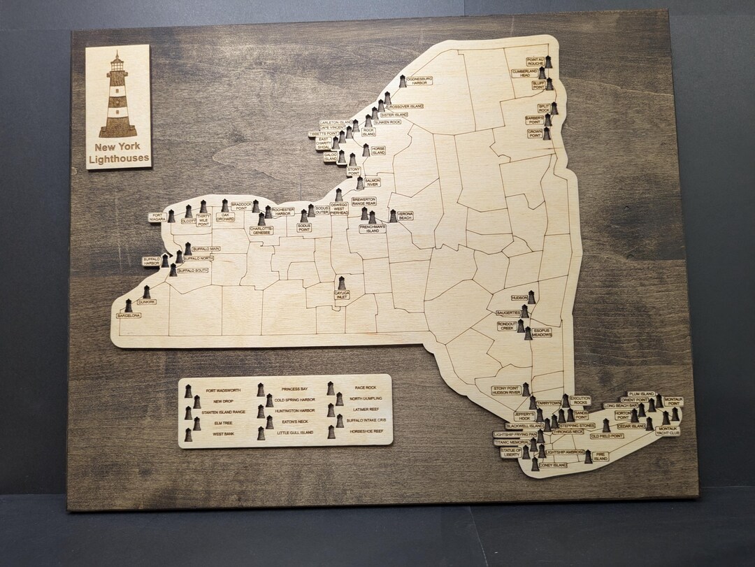 Customizable New York Lighthouse Tracking Map - Etsy