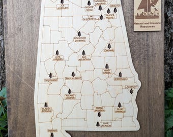 Customizable Alabama State Park Travel Map