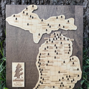 Customizable Michigan State Park Tracking Map