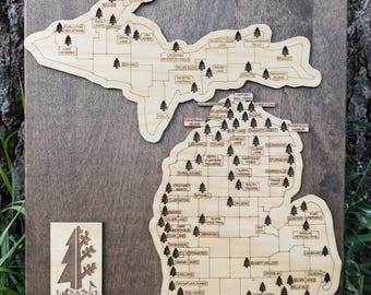 Customizable Michigan State Park Tracking Map