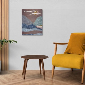 Mountain Landscape Gravel Art | Handmade | Made to Order | Crushed Glass Art | Custom Art | Retro Mountainscape