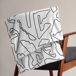 2022 F1 Circuit Track Pattern Throw Blanket