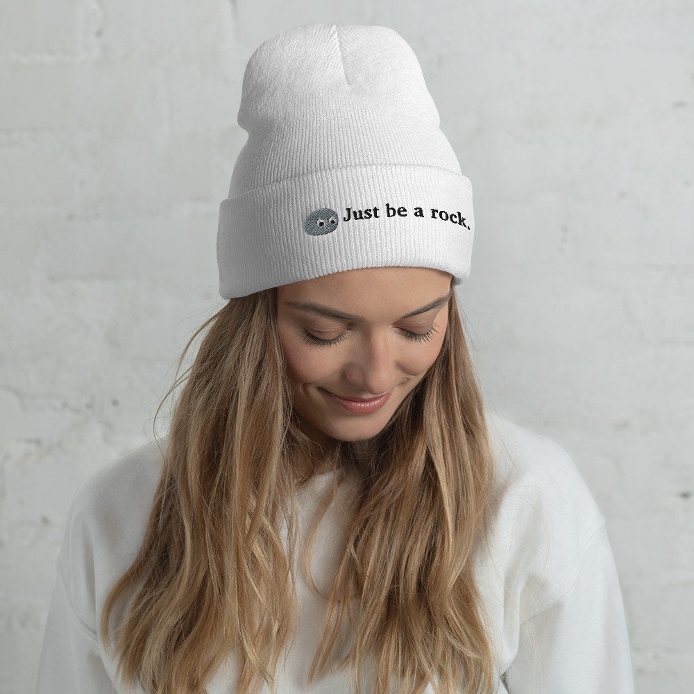 Discover Just be a rock. Embroidered Dad Cap, Just be a rock. Embroidery Beanie, Everything Everywhere All At Once, Unisex