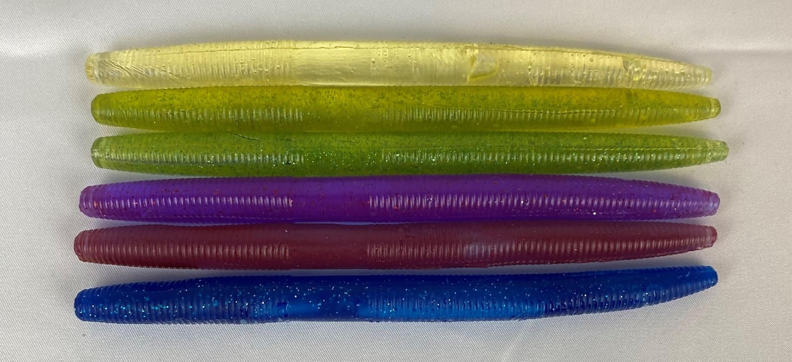 Custom 5 Inch Soft Plastic Worms 4 Pack Etsy