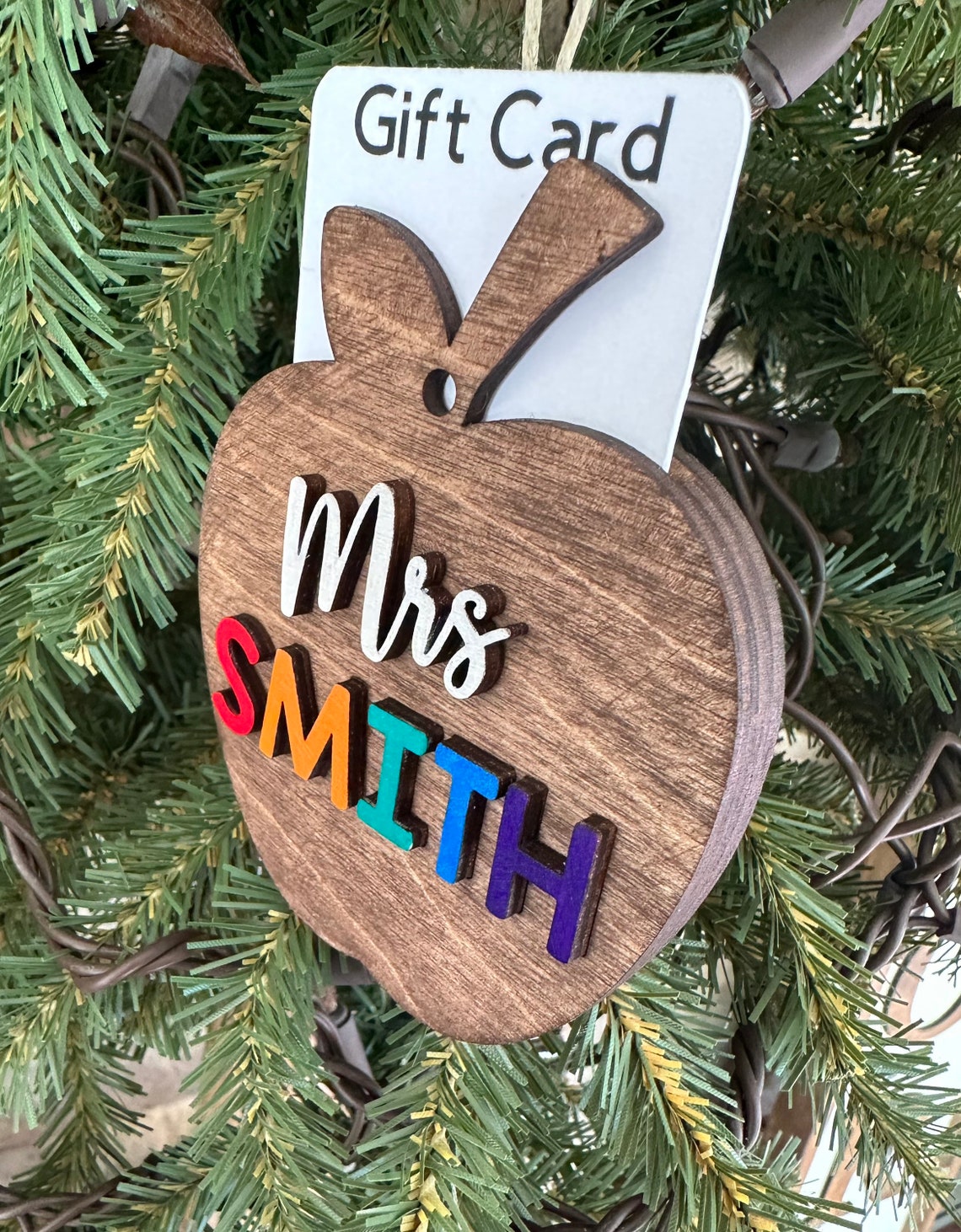 10 Practical Teacher Gifts, Teacher gift card holder ornament teacher gift , Personalized teacher gifts by top US Mom blogger dreaming loud. Click to shop