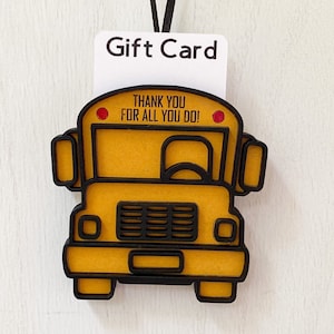 Adorno de conductor de autobús escolar y porta tarjetas de regalo, agradecimiento al conductor de autobús, regalo para conductor de autobús, adorno navideño, porta tarjetas de regalo