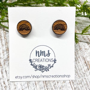 Boho rainbow stud earrings