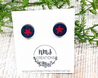 Star studs, star earrings, Americana studs, patriotic earrings