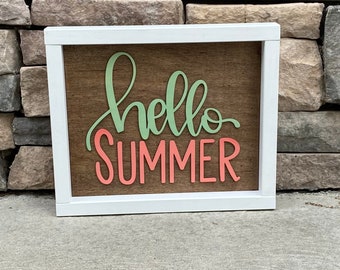 Decoración de verano de estilo rústico, cartel de bienvenida al verano
