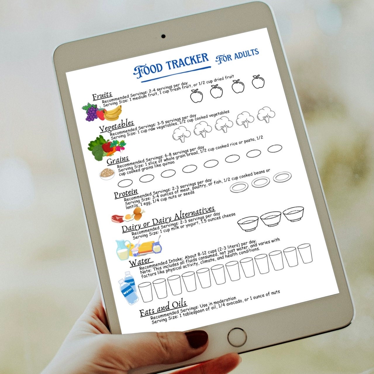 Printable Food Pyramid Tracker: Healthy Eating Chart (PDF) - Etsy