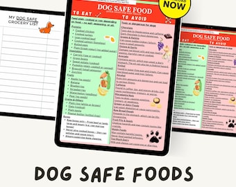 Dog Safe Food Chart: Printable Pet Nutrition Guide (Digital Download)
