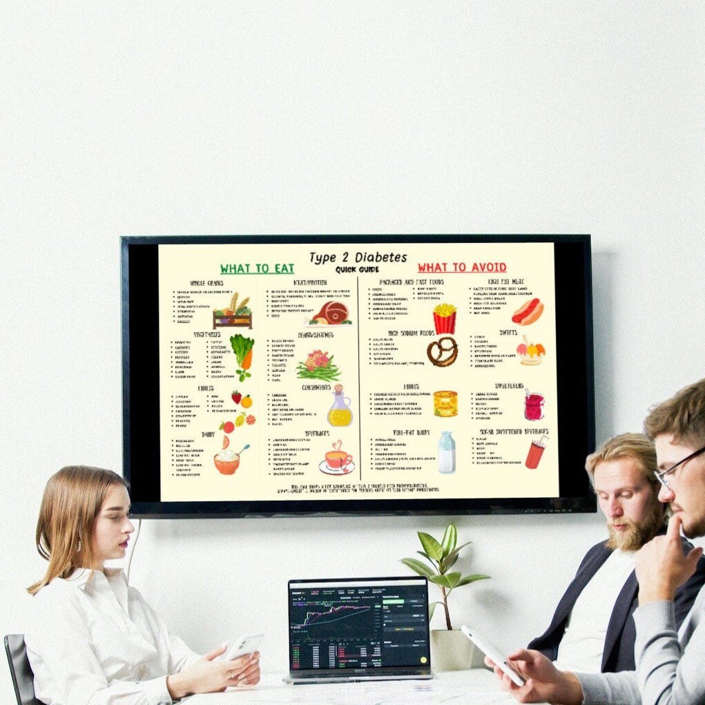 Tableau Alimentaire Pour Diabétiques - 12 Fiches Papier 20x25 Cm - Liste Aliments Pauvres En Sucre, Guide Repas équilibrés
