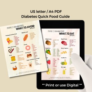 Elenco di alimenti per diabetici, Guida rapida alla scheda dietetica, Educazione del paziente, Elenco della spesa con tabella alimentare, Elenco diete per diabetici in formato PDF stampabile