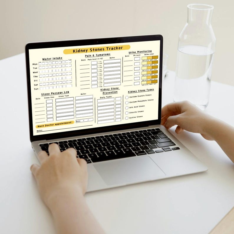 Kidney Stone Tracker, Tracker Journal for Kidney Patients, Kidney Stone