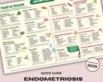 Endometriosis Diet Guide: Foods to Eat & Avoid (PDF, PNG)