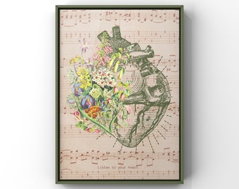 Anatomical heart print, Vintage medical art, Heart wall art, Anatomy poster, Anatomical heart art, Vintage heart, Medical wall art