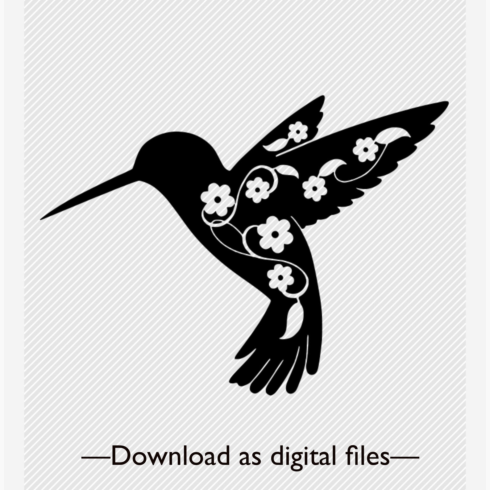 Flower Hummingbird svg Hummingbird svg file Beautiful bird | Etsy