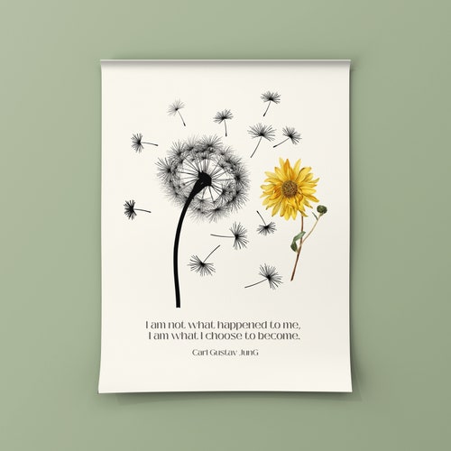 Carl Jung Zitat Blumendruck: Mentale Gesundheit Kunst (Digitaler Download)