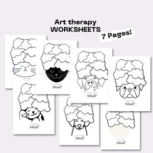 Feuille de travail d'art-thérapie, Feuille de travail de thérapie de groupe, Modèle de santé mentale, Cadeau pour prendre soin de soi, Feuilles de travail de thérapeute, À quoi pensez-vous Pdf