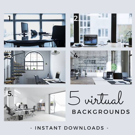 Office Zoom Backgrounds Bundle Virtual Office Digital Etsy