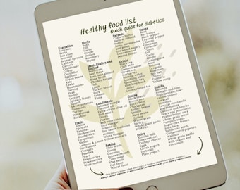 Diabetic Food List: Diet Chart & Grocery Shopping (Digital Download)
