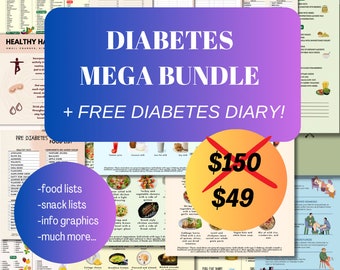 Diabetes food list bundle, Diet sheet quick guide, Patient education, Food chart shopping list, Diabetic diet list pdf printables