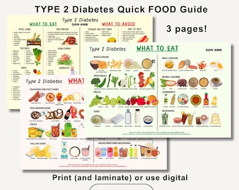 Diabetes Food List, Diet Quick Guide (PDF, PNG)
