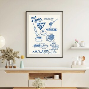 Wein und Käse Küchen Poster, handgezeichneter französischer Wein Charcuterie Board Print, Bar Wandkunst, Esszimmer Dekor, minimalistisches Essen Wanddekor