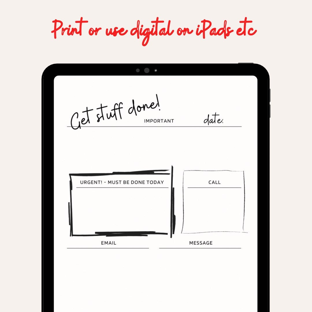 Adhd Planner Printable, Task List Eisenhower Matrix Worksheet, Decision