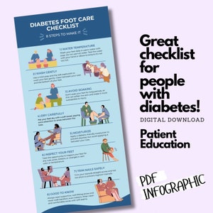 Lista di controllo per la cura del piede diabetico, Guida alla cura del piede diabetico, Registro per la cura dei piedi, Educazione del paziente diabetico, Elenco diabetici stampabili in pdf
