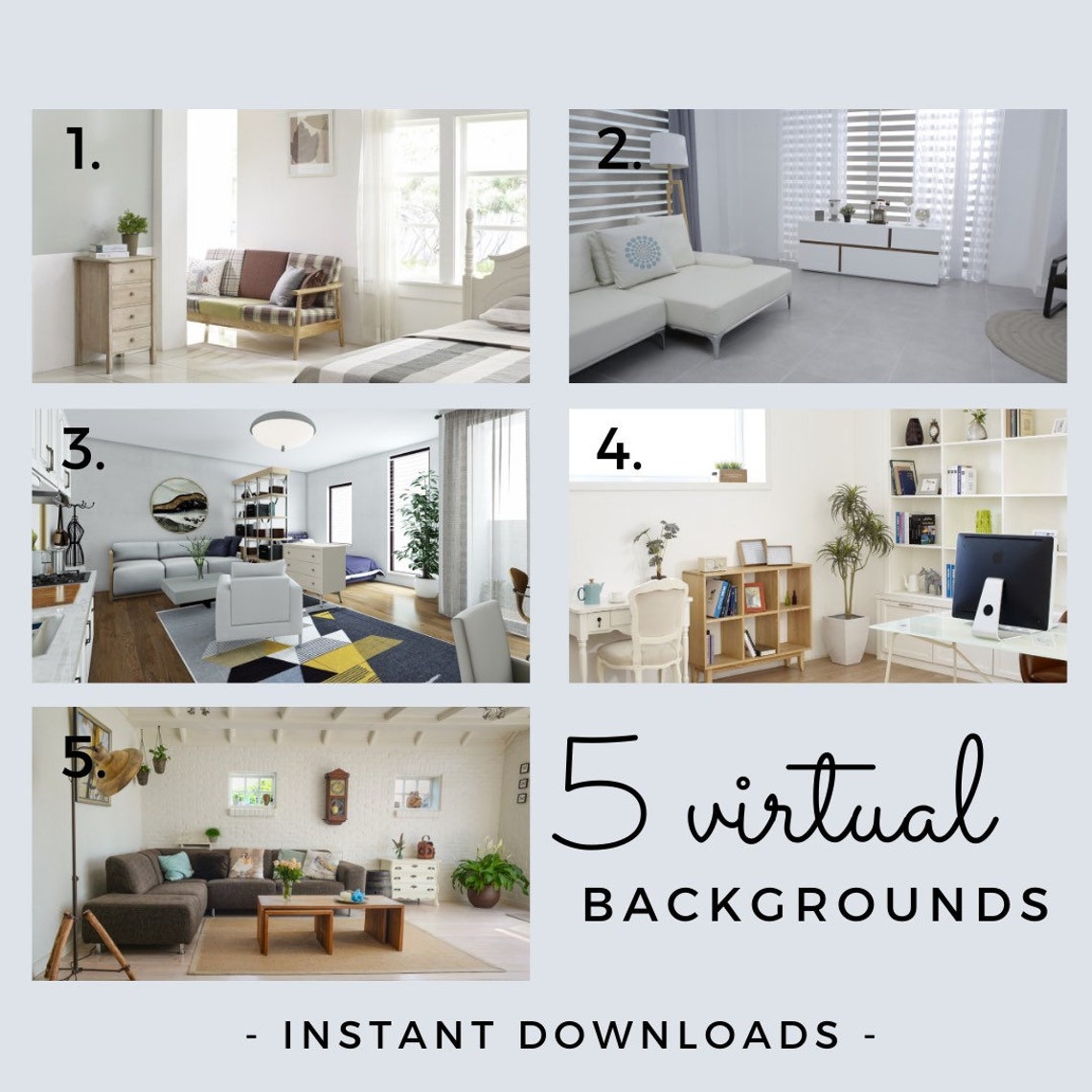 Neutral Zoom Backgrounds Screensaver Tidy Nice Room Etsy Canada