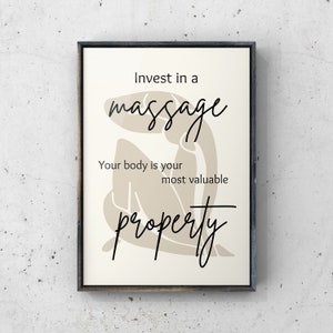 Chiropractor Massage Poster: Minimalist Anatomy Art Print (Digital Download)