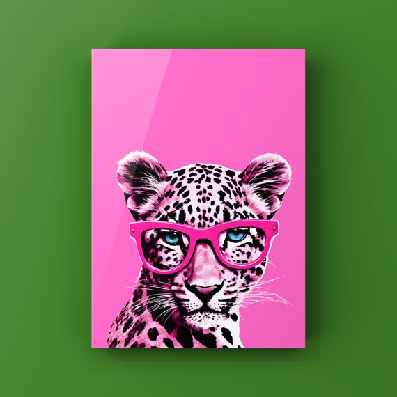 Pink Cheetah Art Print: Boho Animal Poster (Digital Download)