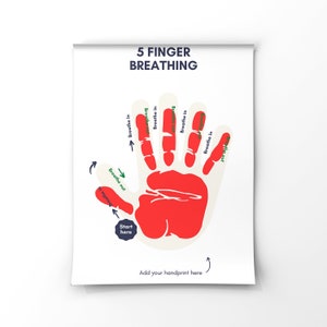 5 Finger Breathing Exercise Printable: Calming Corner Decor (PNG File)