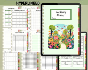 Hyperlinked Gardening Planner: Plant Care, Checklist, Records (PDF)