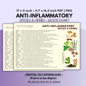 Anti-Inflammatory Diet Food Guide, Antiinflammatory Meal Plan, Anti Inflammatory Foods List Chart, Gut Health, Nutrition Grocery List Pdf