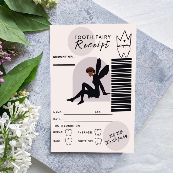Tooth Fairy Receipts Printable Tooth Fairy Note Printable | Etsy