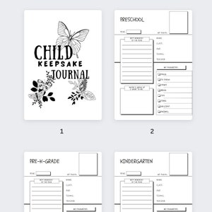 Diario de recuerdos para niños, diario de recuerdos escolares en formato PDF, diario de recuerdos escolares imprimible, diario de recuerdos de la infancia con recuerdos escolares en formato A5, A4, carta de EE. UU.