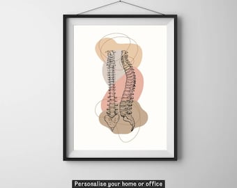 KUSTOM ART Poster Anatomia Umana – Nervi Cranici E Spinali, Stampa Su Carta Patinata 40x30cm, Decorazione Da Parete Per Scuole E Studio