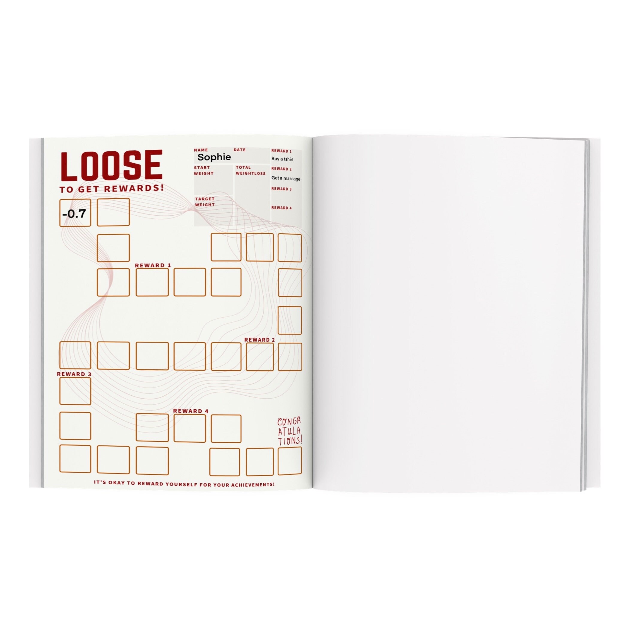 Weight loss board printable digital Weight loss rewards | Etsy