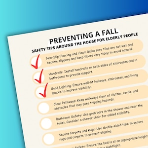 Falls Prevention Checklist: Senior Home Safety Guide (PDF) - Etsy