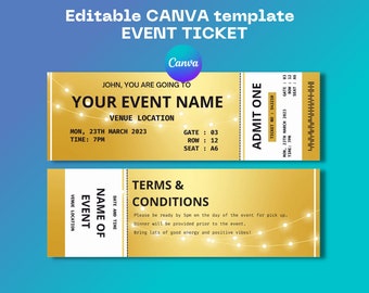 Editable Event Ticket Template: Surprise Gift Invitation (Canva Template Digital Download)