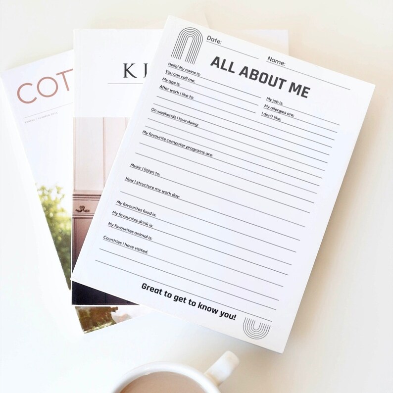 All About Me Worksheet: Coworker Team Building Activity (PDF) - Etsy