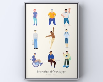 Male Body Positive Art Print: Acceptance & Confidence (Digital Download)
