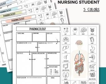 Nursing School Pharmacology Template: Fillable Study Guide (Digital Download)