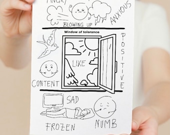 Window of Tolerance Coloring Page: Self Regulation Activity (PDF, PNG, JPEG)