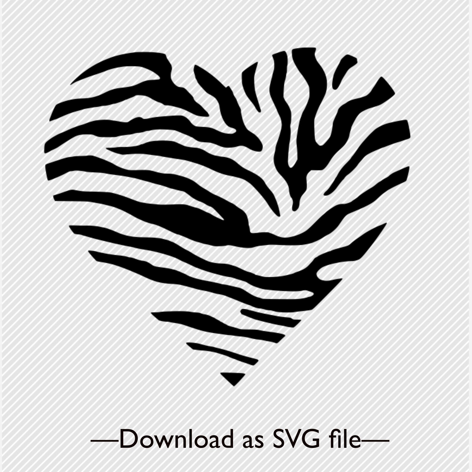 Zebra Heart Svg Zebra Skin Pattern Svg Vector File Etsy