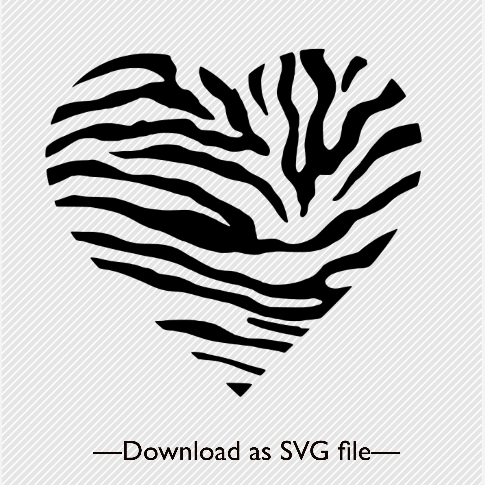 Download Zebra heart svg Zebra skin pattern svg vector file | Etsy