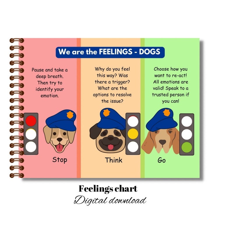 Feelings Chart for Kids, Feelings Thermometer, Zones of Regulation