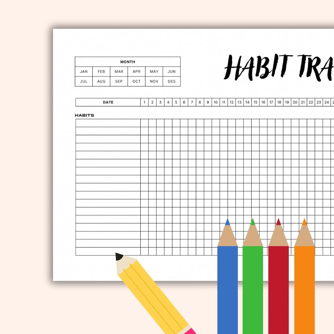 Monthly Habit Tracker Printable: A4, A5, Letter (digital Download ...